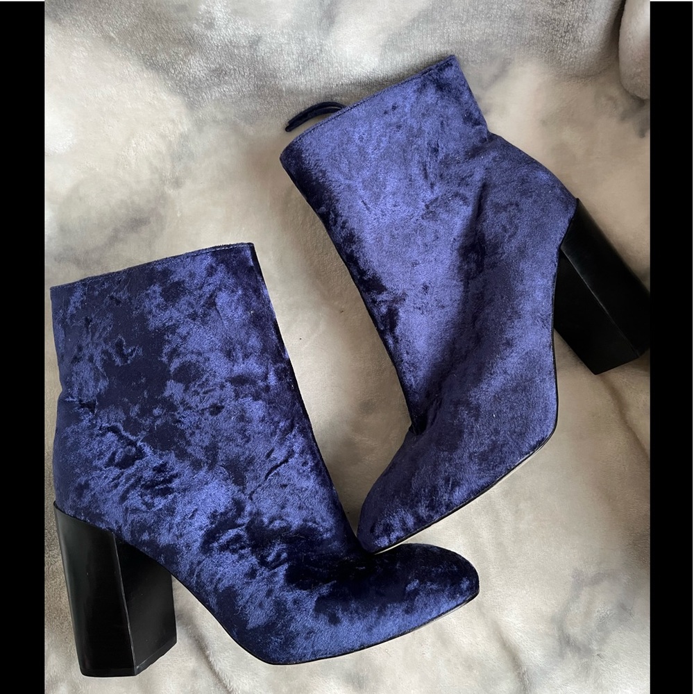 Rebecca Minkoff Bojana Too Faux Velvet Block-Heel Booties